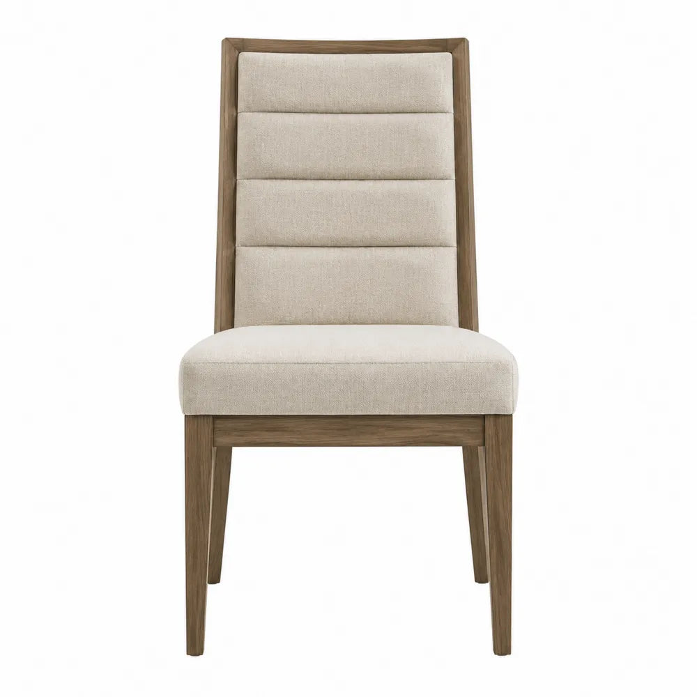 Chaise en bois avec tissu polyester beige