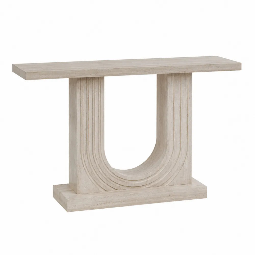 Console en bois beige 120x40x80cm