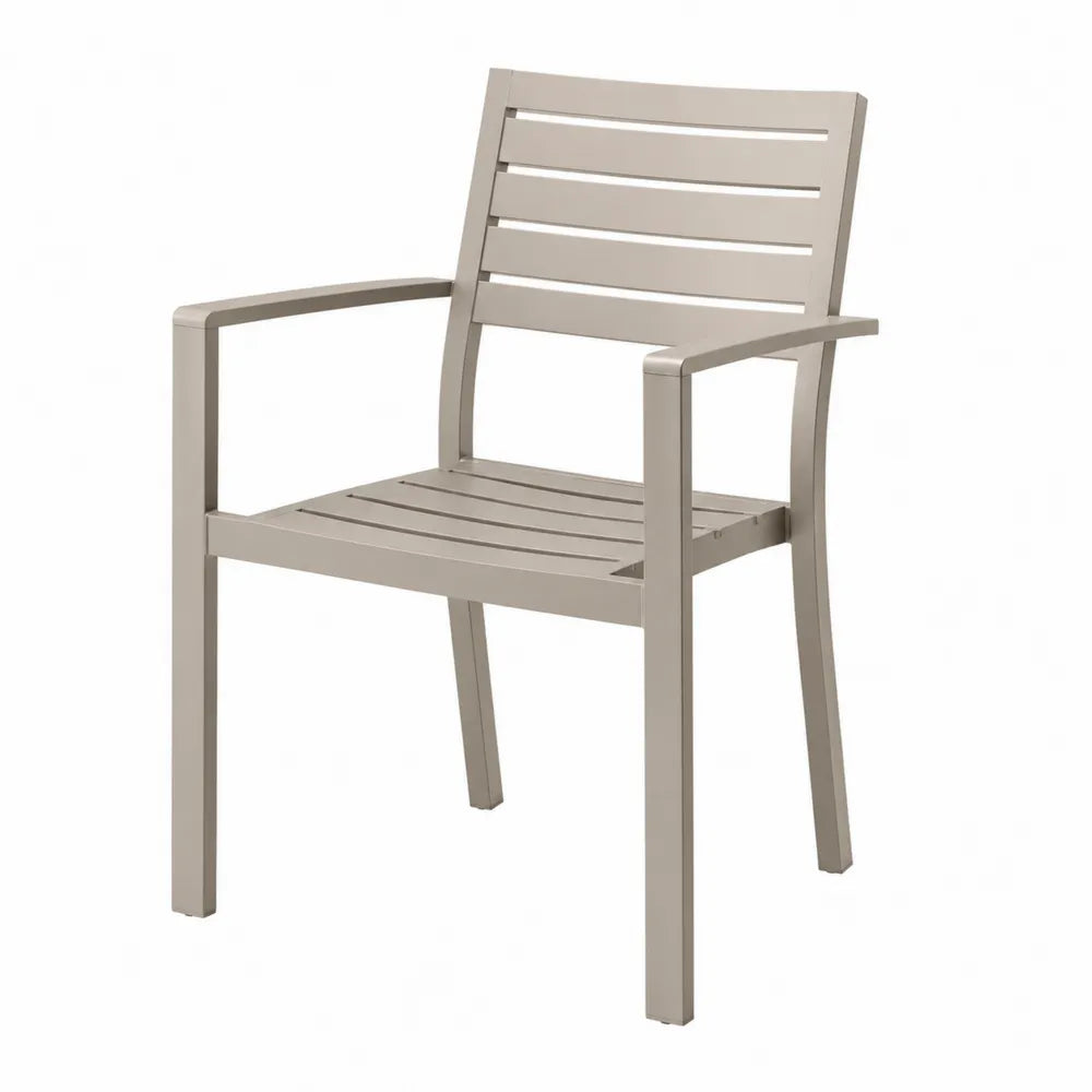 Chaise d'extérieur en aluminium beige