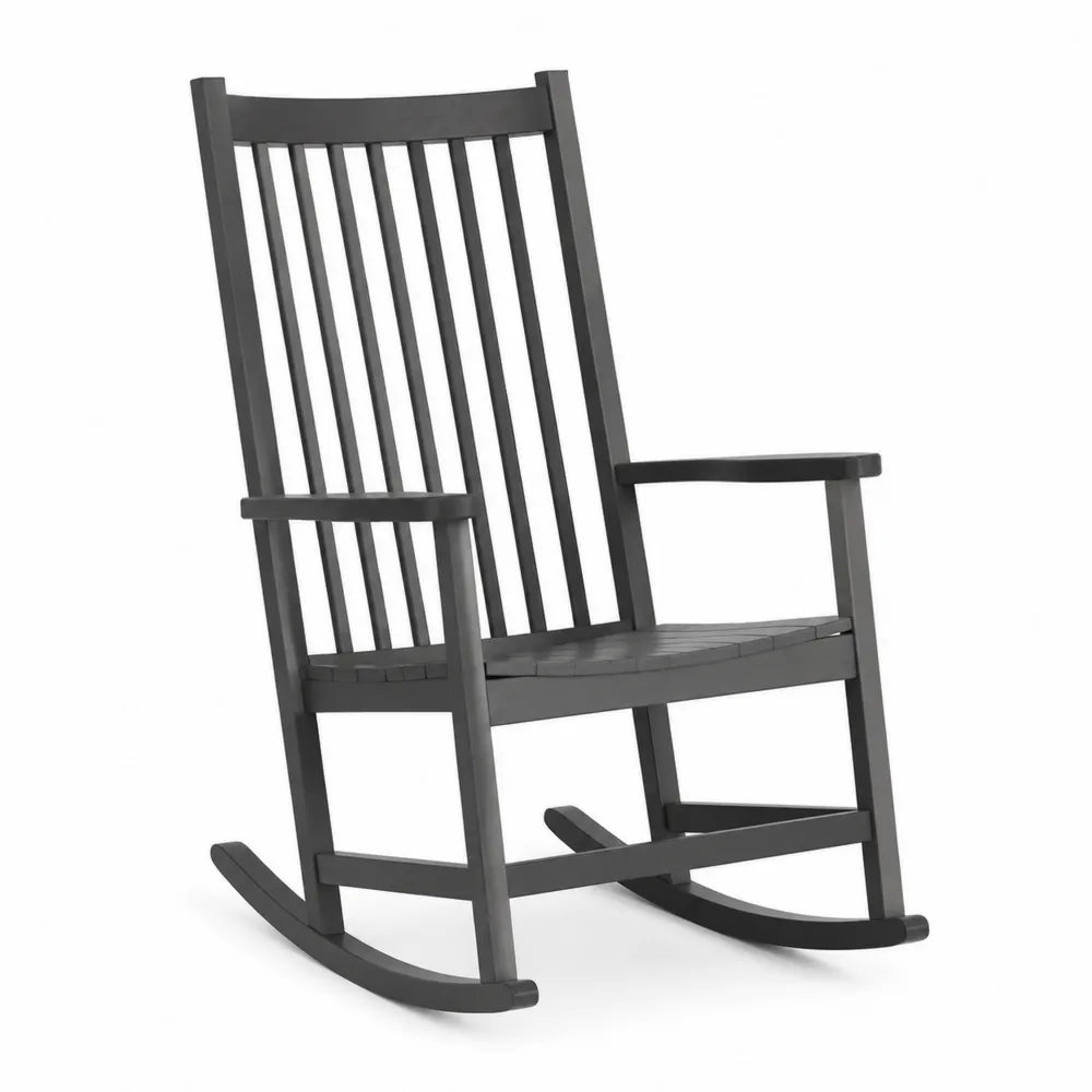 Chaise à bascule en bois noir