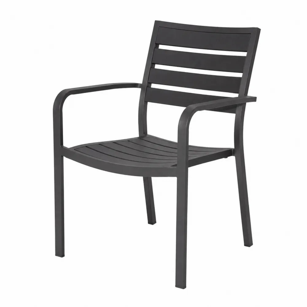 Chaise d'extérieur en métal noir 60x60x80cm