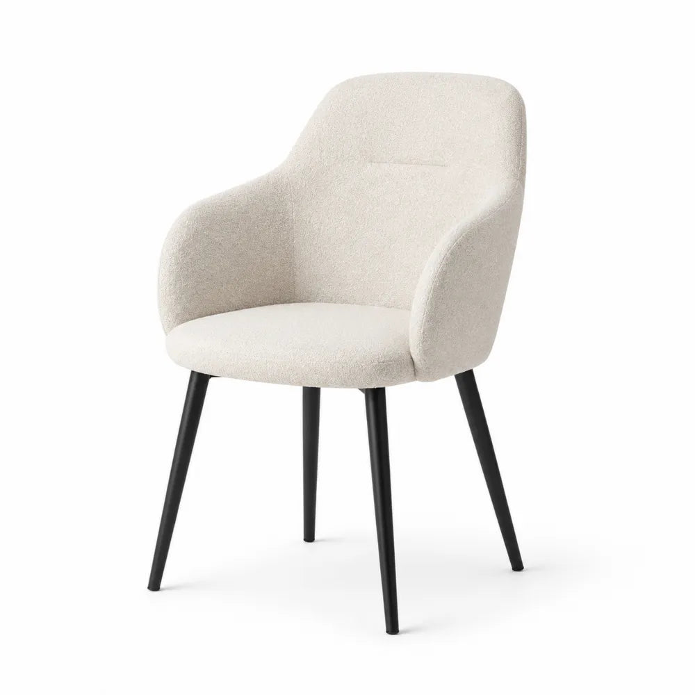 Chaise en tissu polyester beige avec pieds en métal