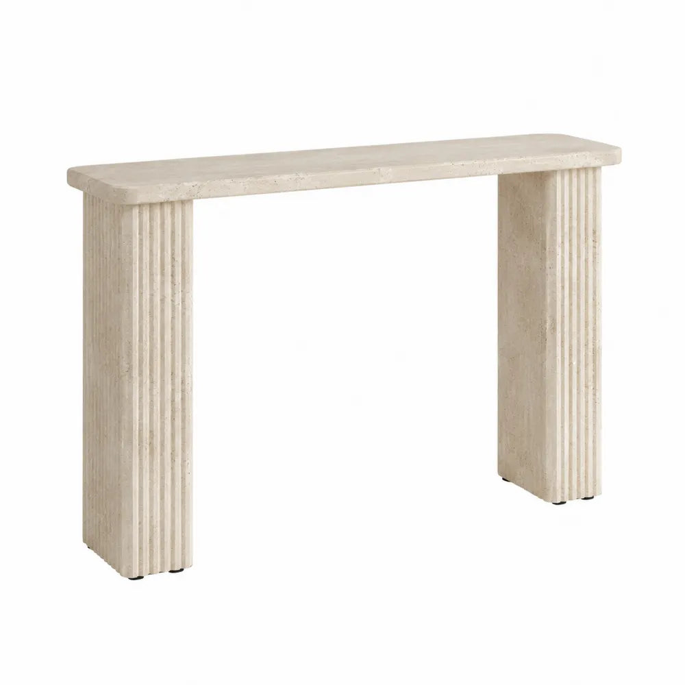 Console en travertin beige 120cm x 30cm x 80cm