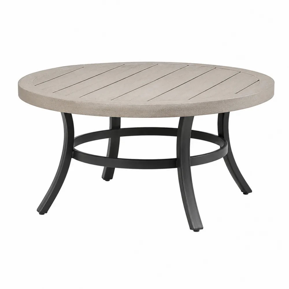 Table ronde en composite de bois et acier 100 cm
