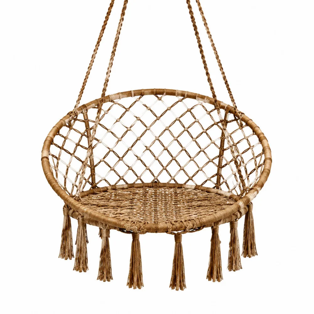 Chaise suspendue en rotin avec franges, diamètre 100cm
