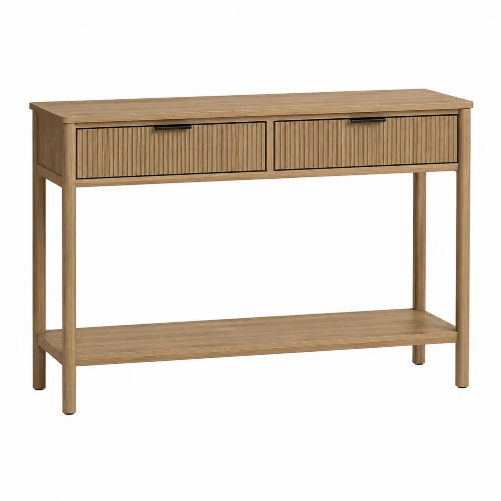 Console en bois de chêne avec tiroirs 120 cm
