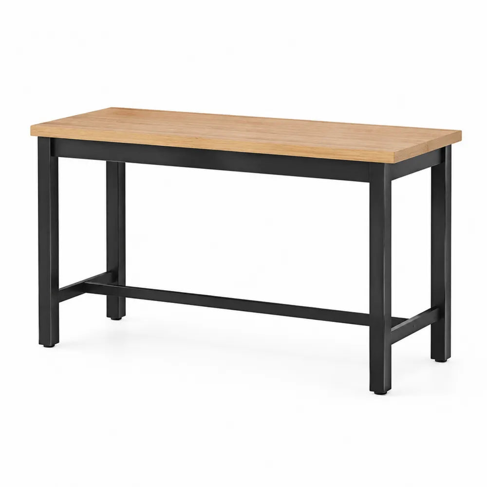 Table de bar en bois et métal chêne/noir